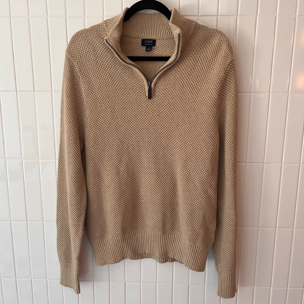 J.Crew Half-Zip Cotton Sweater | Size L
